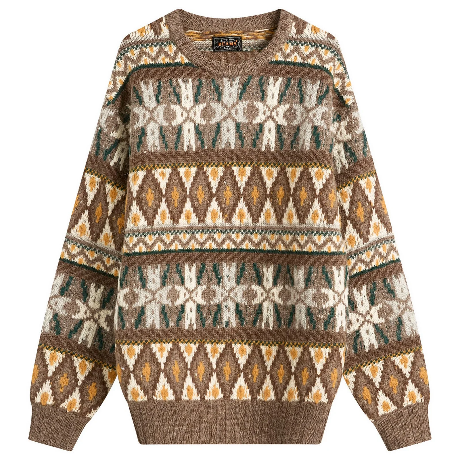 Beams Plus Fair Isle Crew Neck Jumper - 1