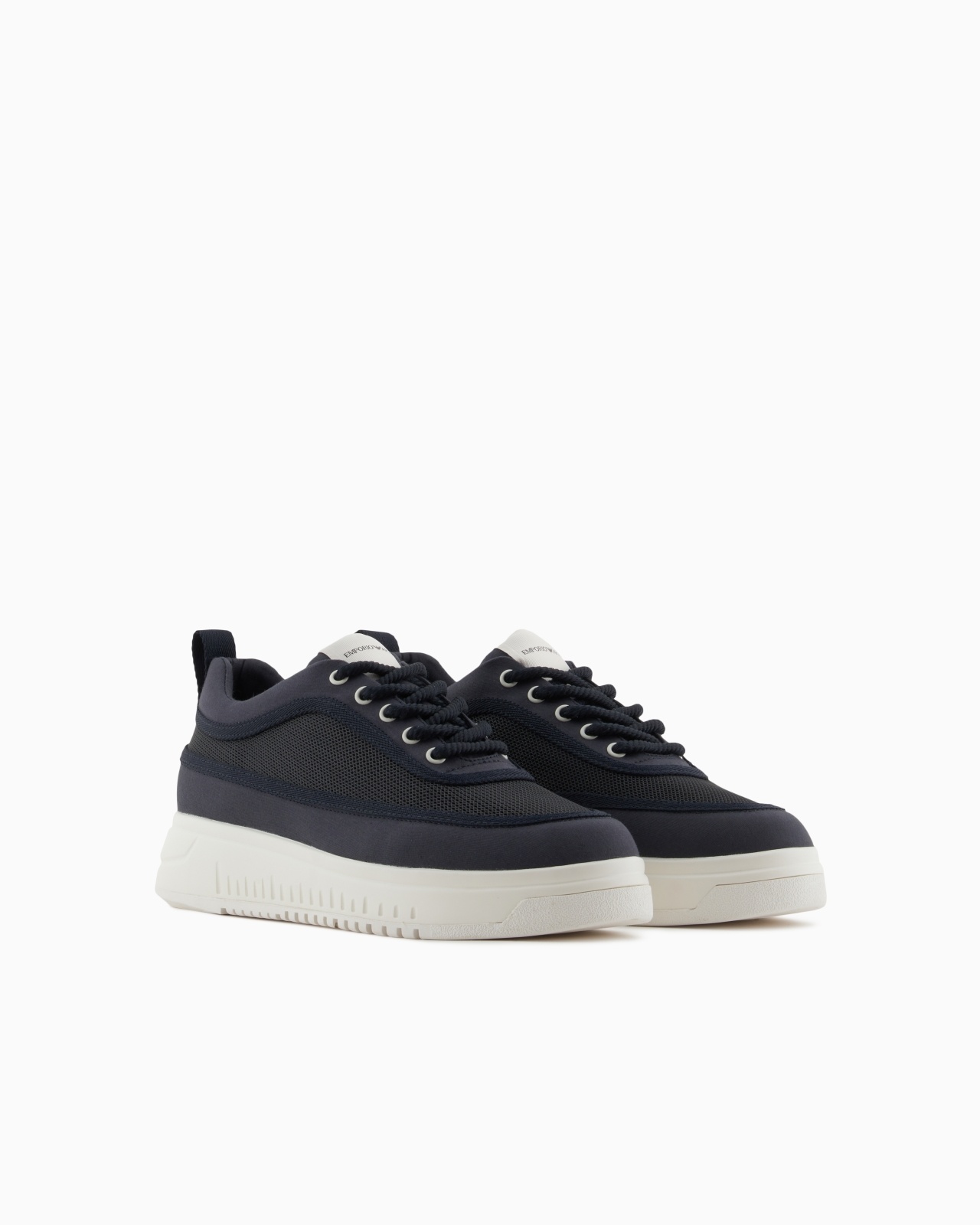 MESH AND GABARDINE SNEAKERS WITH A KNURLED SOLE - 2