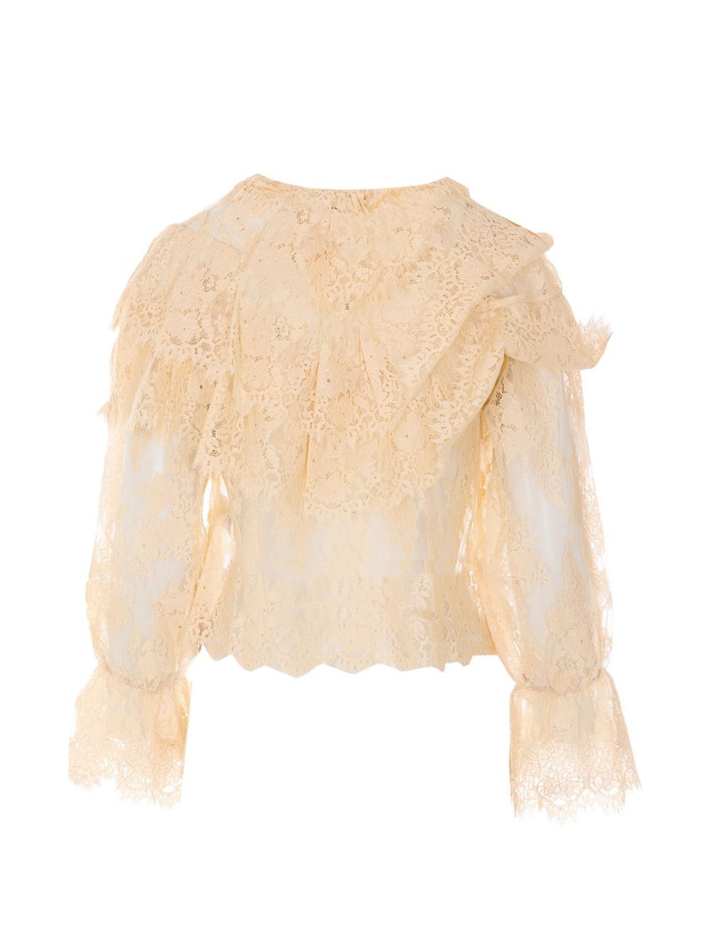 RIXO lace ruffled blouse outlook