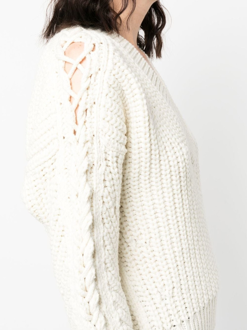 chunky-knit V-neck jumper 5