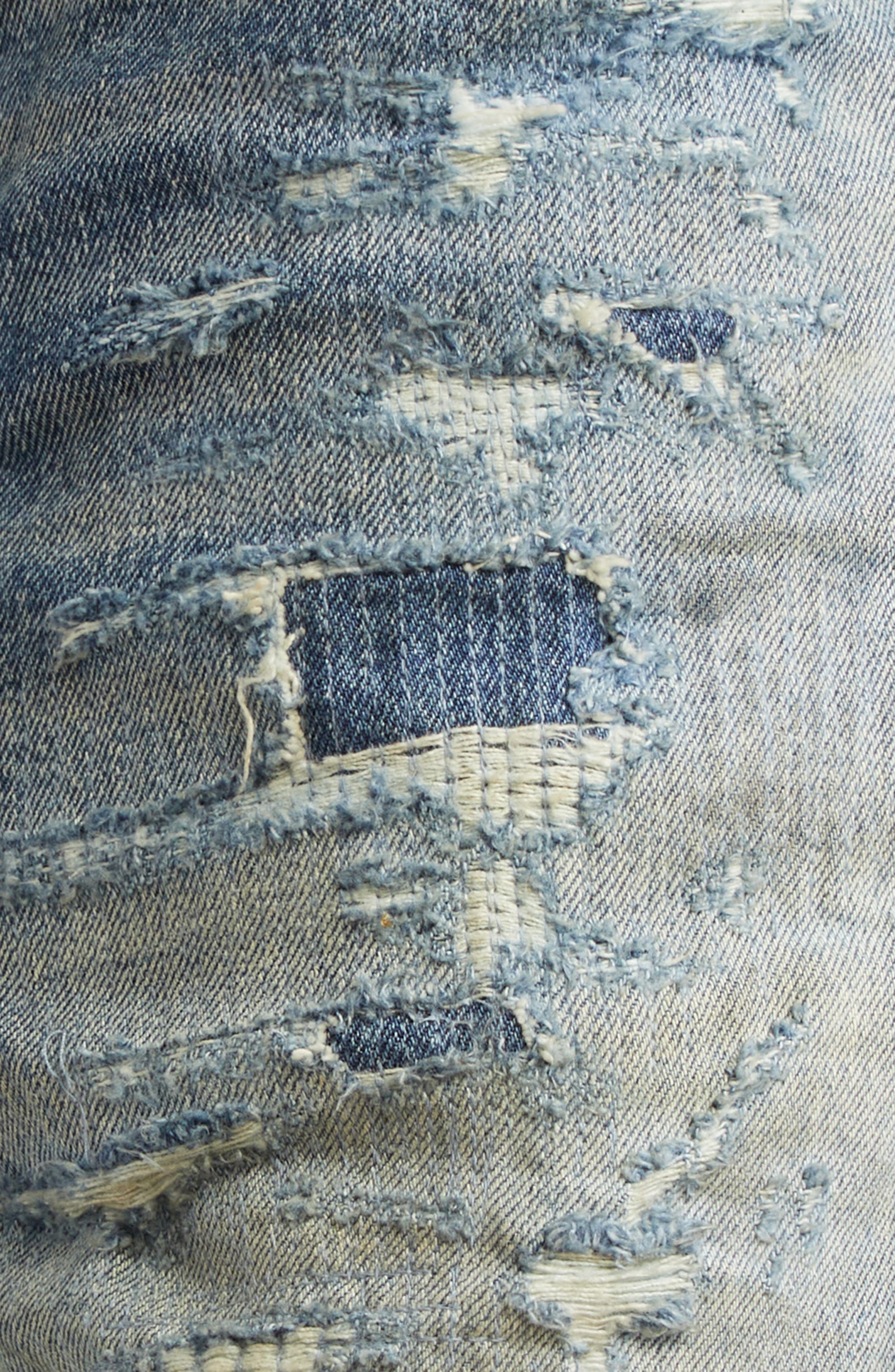 Fear of God Distressed Straight Leg Jeans in Reparied Vintage Indigo at Nordstrom - 7