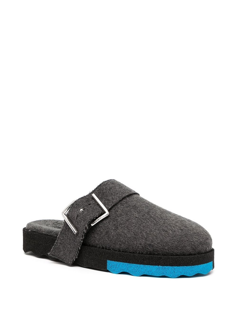 Off-White buckle-detail felted slippers outlook