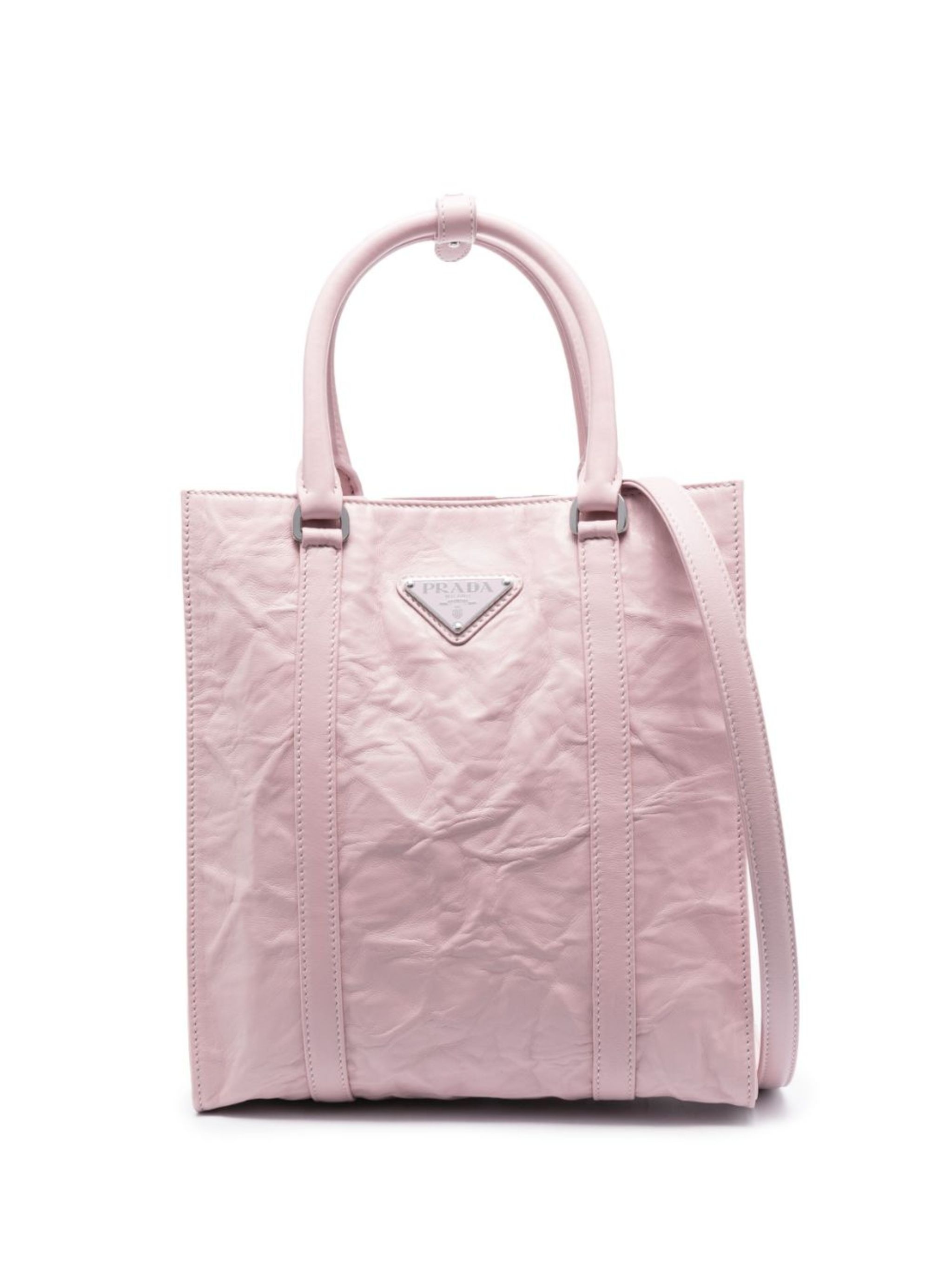 logo-plaque crinkle-effect tote bag - 1