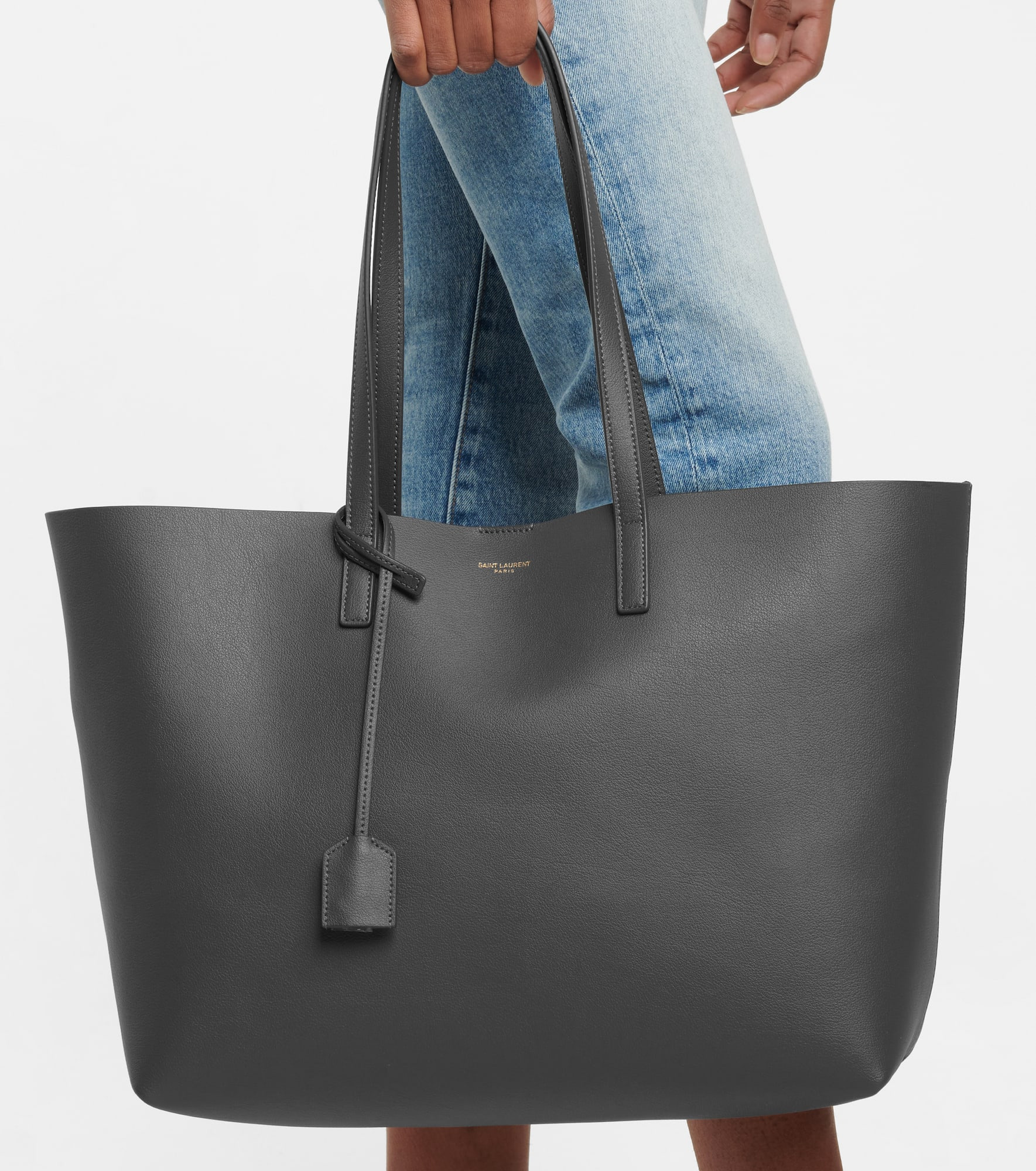 Shopping E/W leather tote - 2