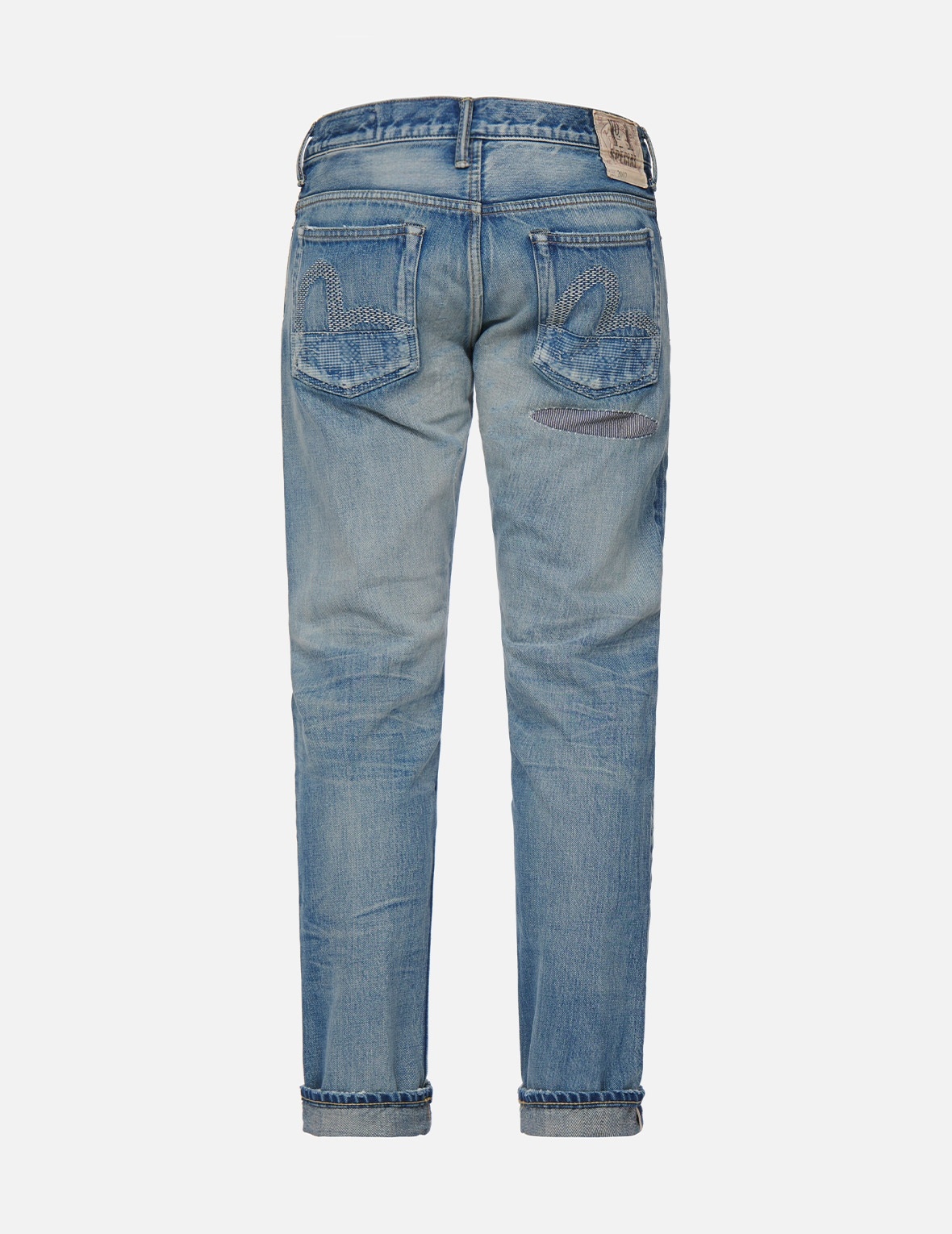 REVERSE DENIM PATCH CARROT FIT JEANS #2017 - 2