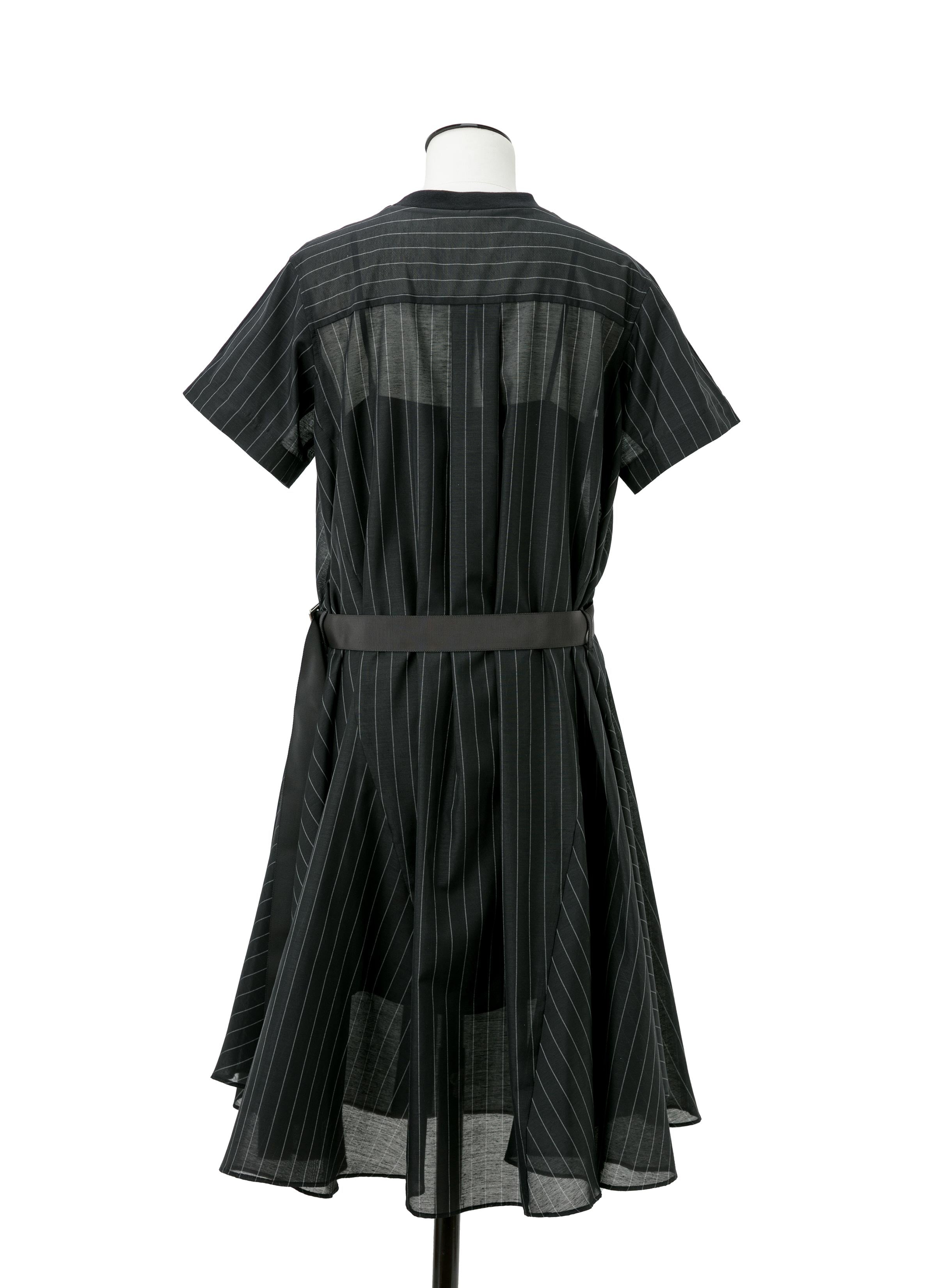 sacaiサカイ★ブラック Spun Organza & Cotton Jersey sacai Spun Organza x Cotton Jersey Dress | REVERSIBLE