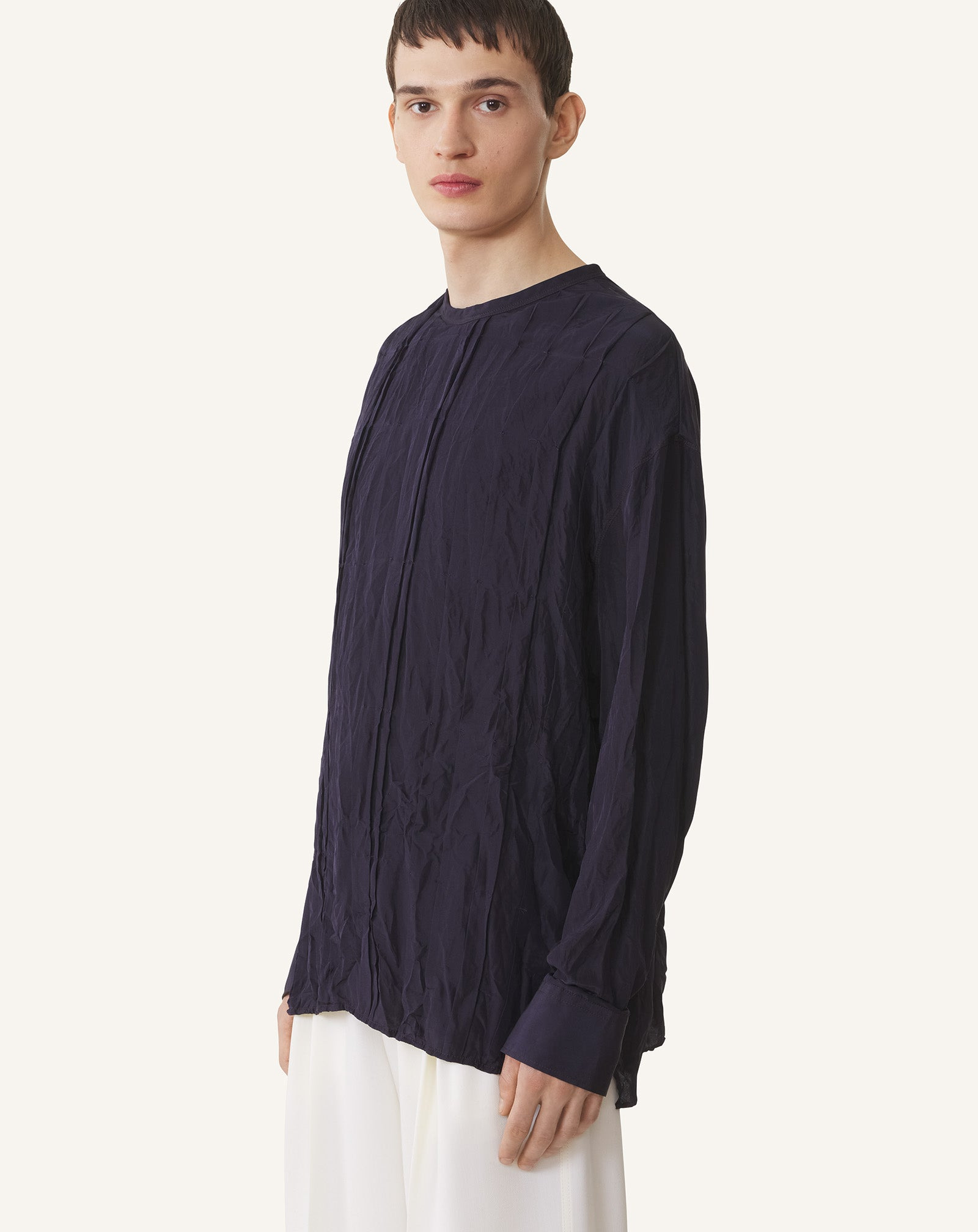 PLEATED SILK TOP - 3