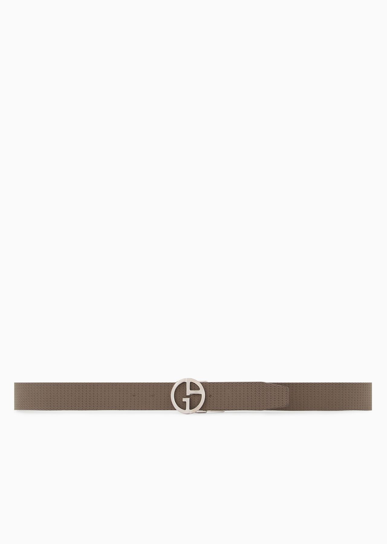 Printed leather belt with logo - 3