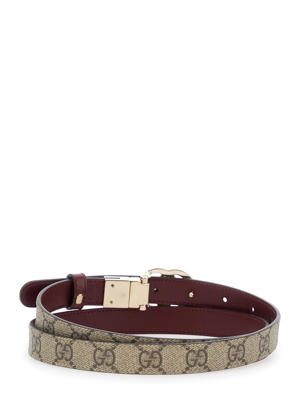 Gucci Women Beige Reversible Belt With Gg Buckle In Gg Canvas Woman - 3