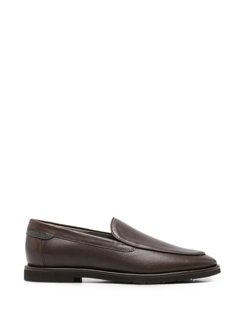 beaded-trim leather loafers - 1