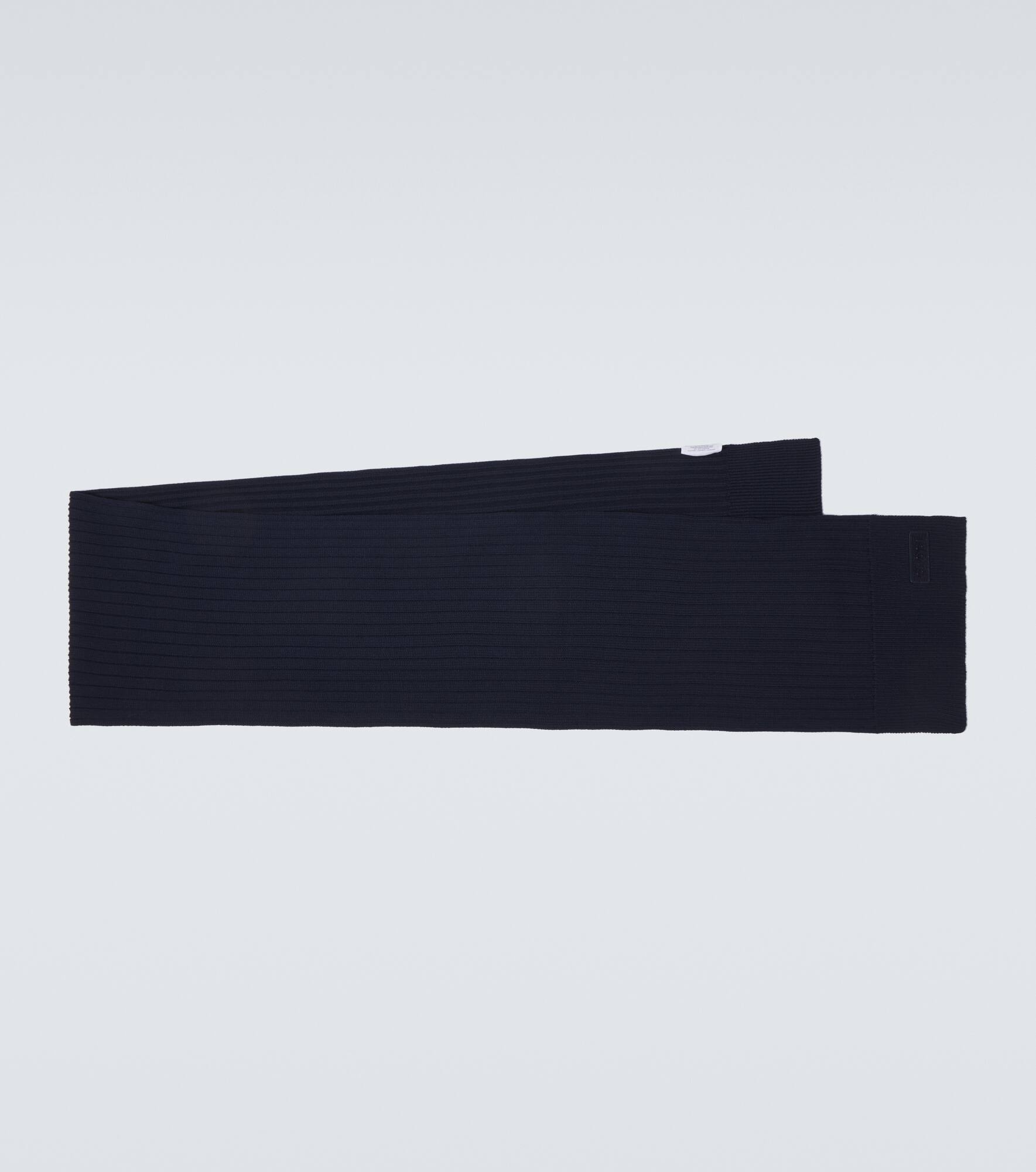 Ribbed-knit wool scarf - 1