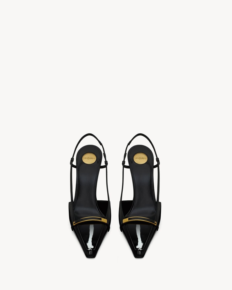 SAINT LAURENT JACQUELINE SLINGBACK PUMPS IN PATENT LEATHER outlook