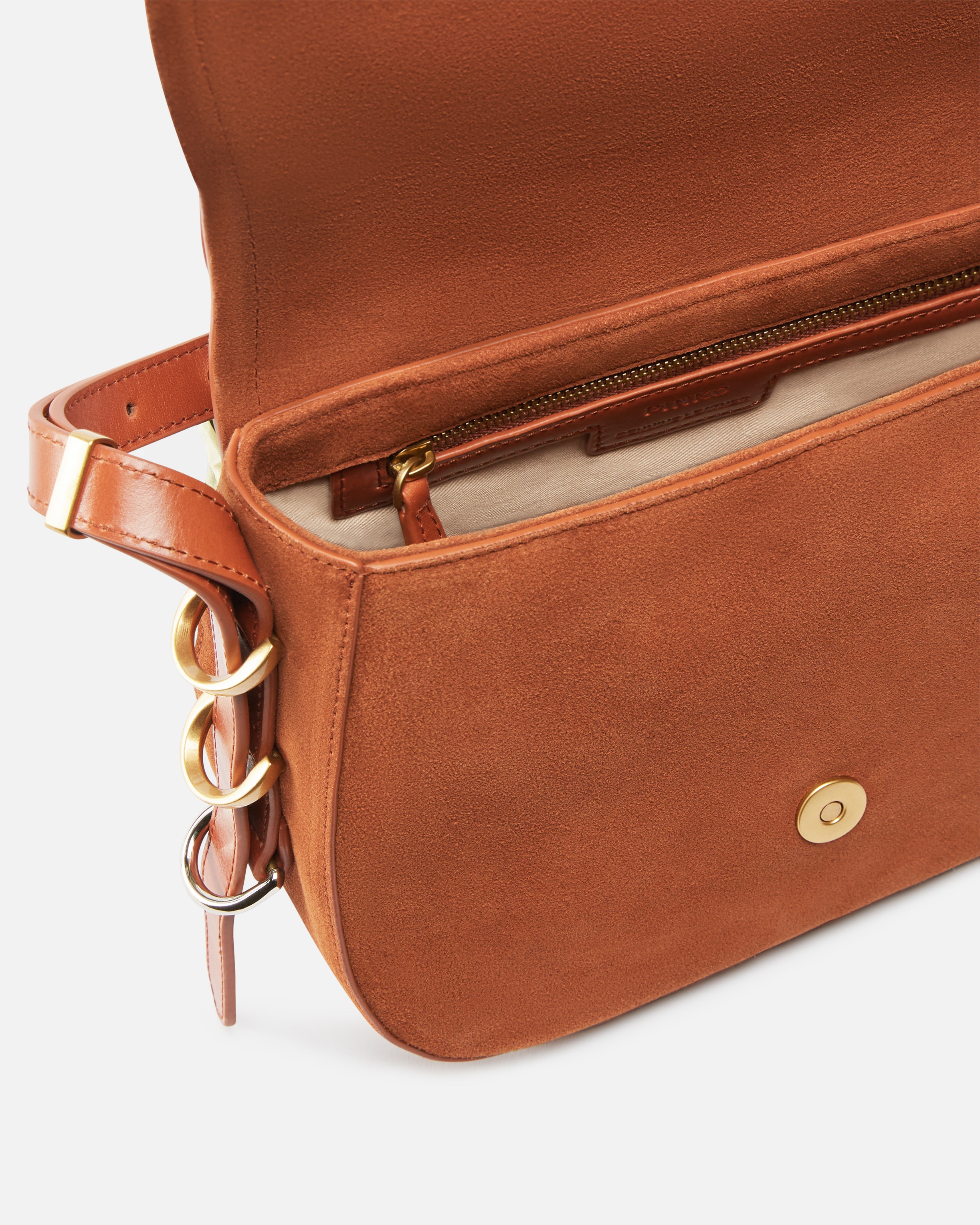 SUEDE SHOULDER BAG WITH METAL RINGS - 4