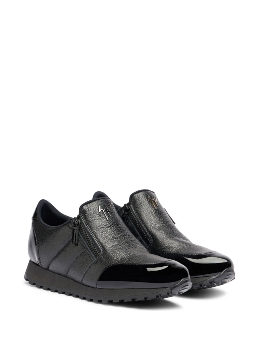 Idle Run grained leather zip-up loafers - 2