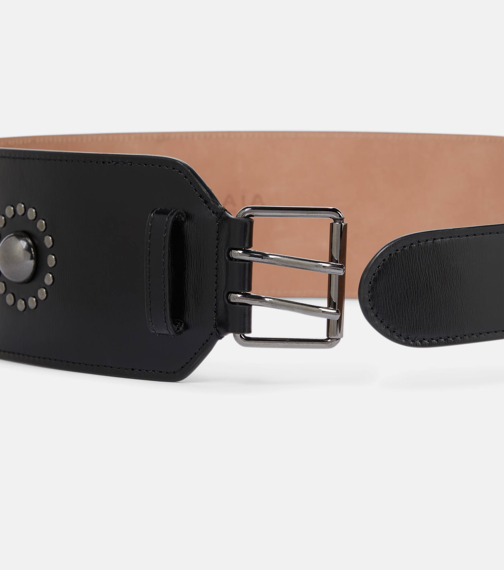 Embellished leather belt - 3