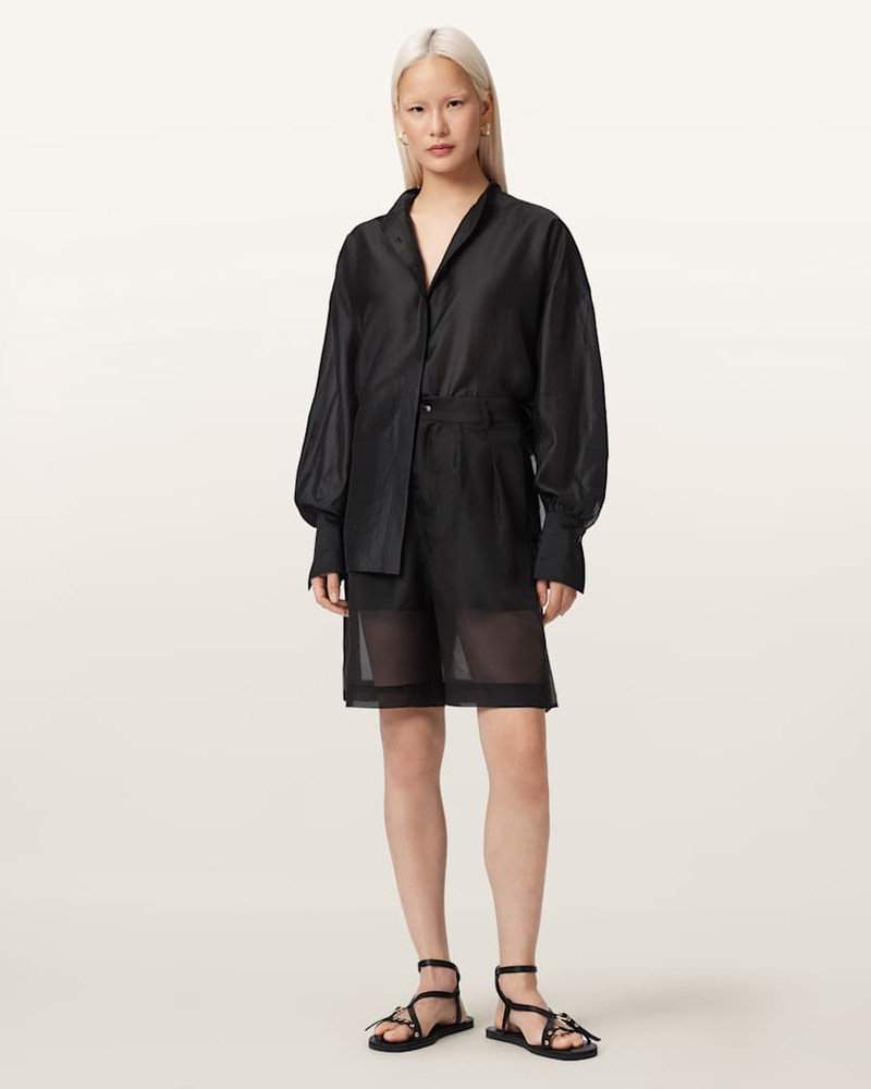 BANU PLEATED SHEER SHORTS 4