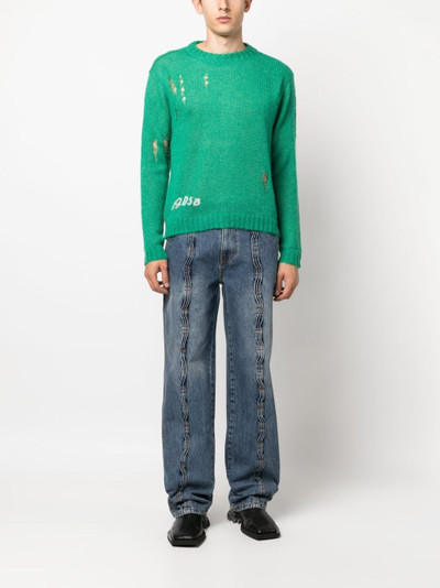 Andersson Bell logo-embroidered distressed-finish jumper outlook