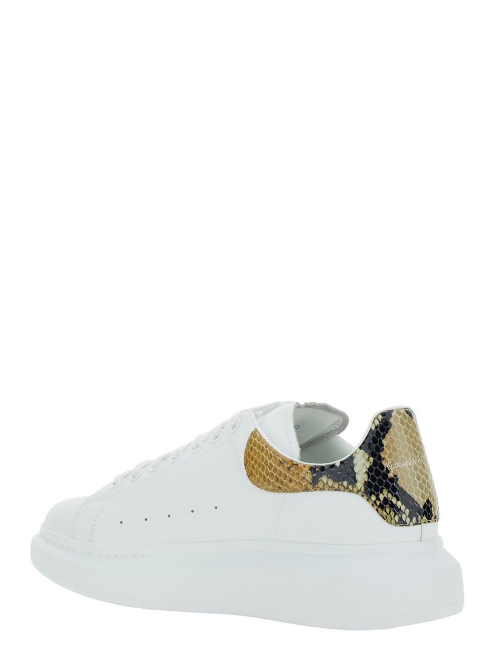 Alexander Mcqueen Men White Oversize Sneakers With Snake Print On The Heel In Leather Man - 3