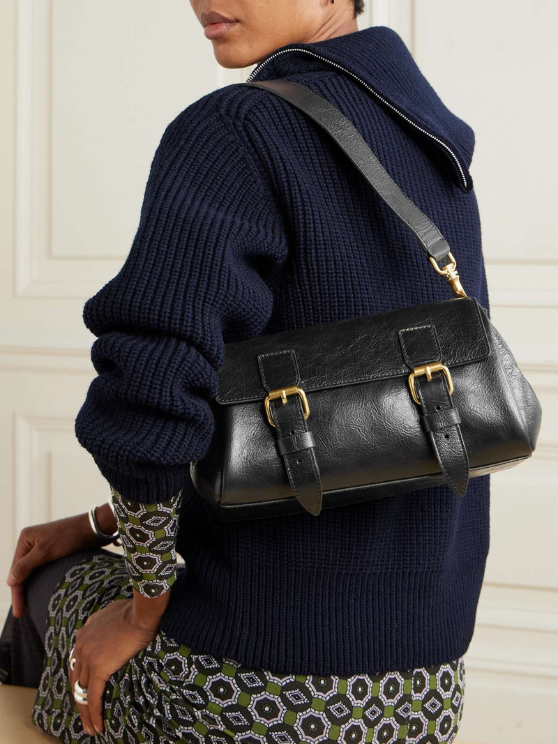 Dries Van Noten Leather shoulder bag Black outlook