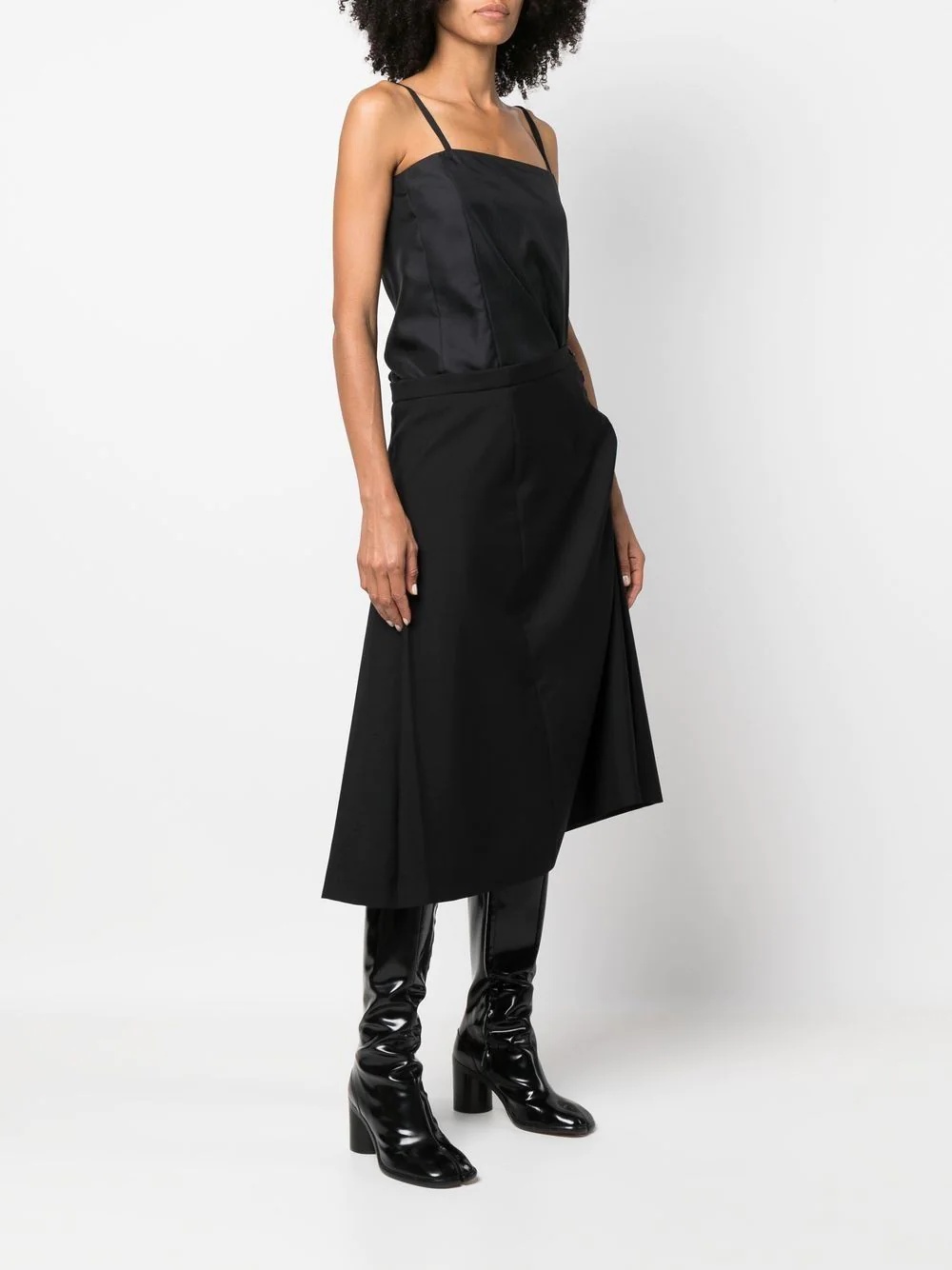 square-neck wool midi dress - 3