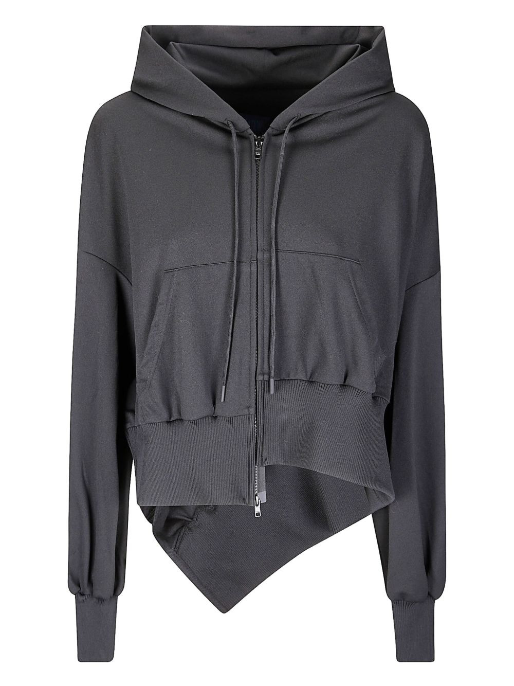 Unbalanced zip-up hoodie - 1