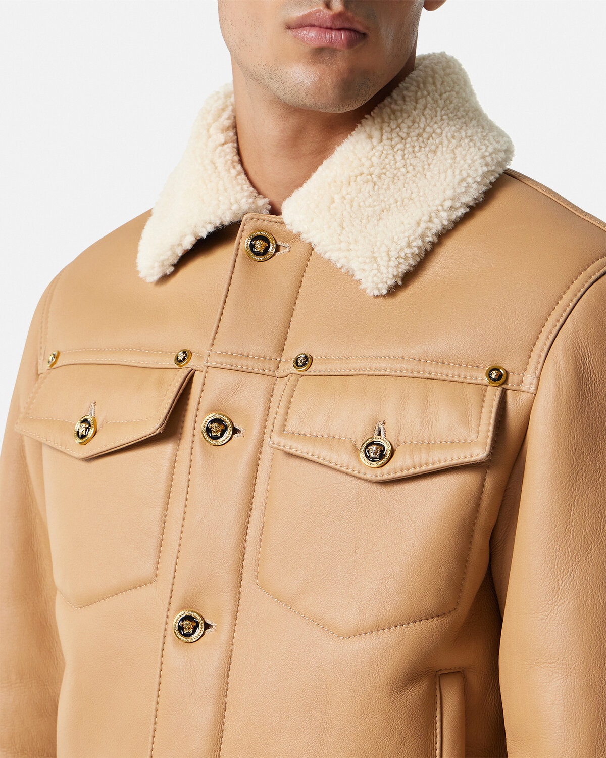 Shearling Leather Blouson Jacket - 3