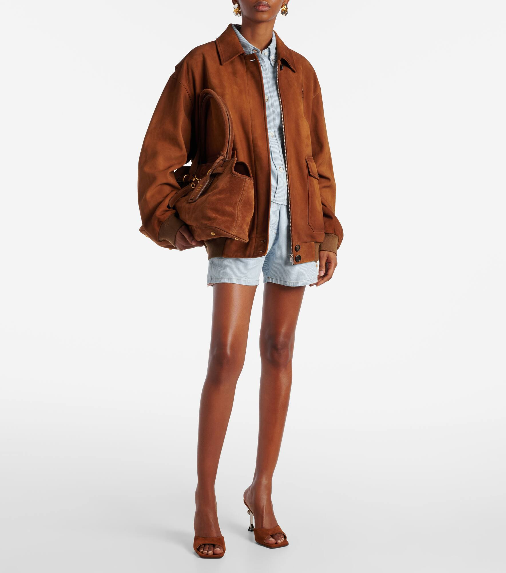 Puffy Heart Ring 95 suede mules - 3