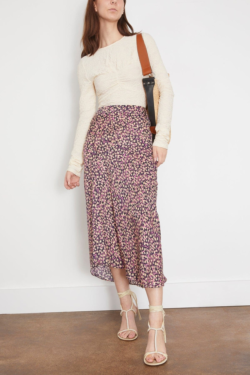 Isabel Marant Floride Long Sleeve Top in Ecru outlook