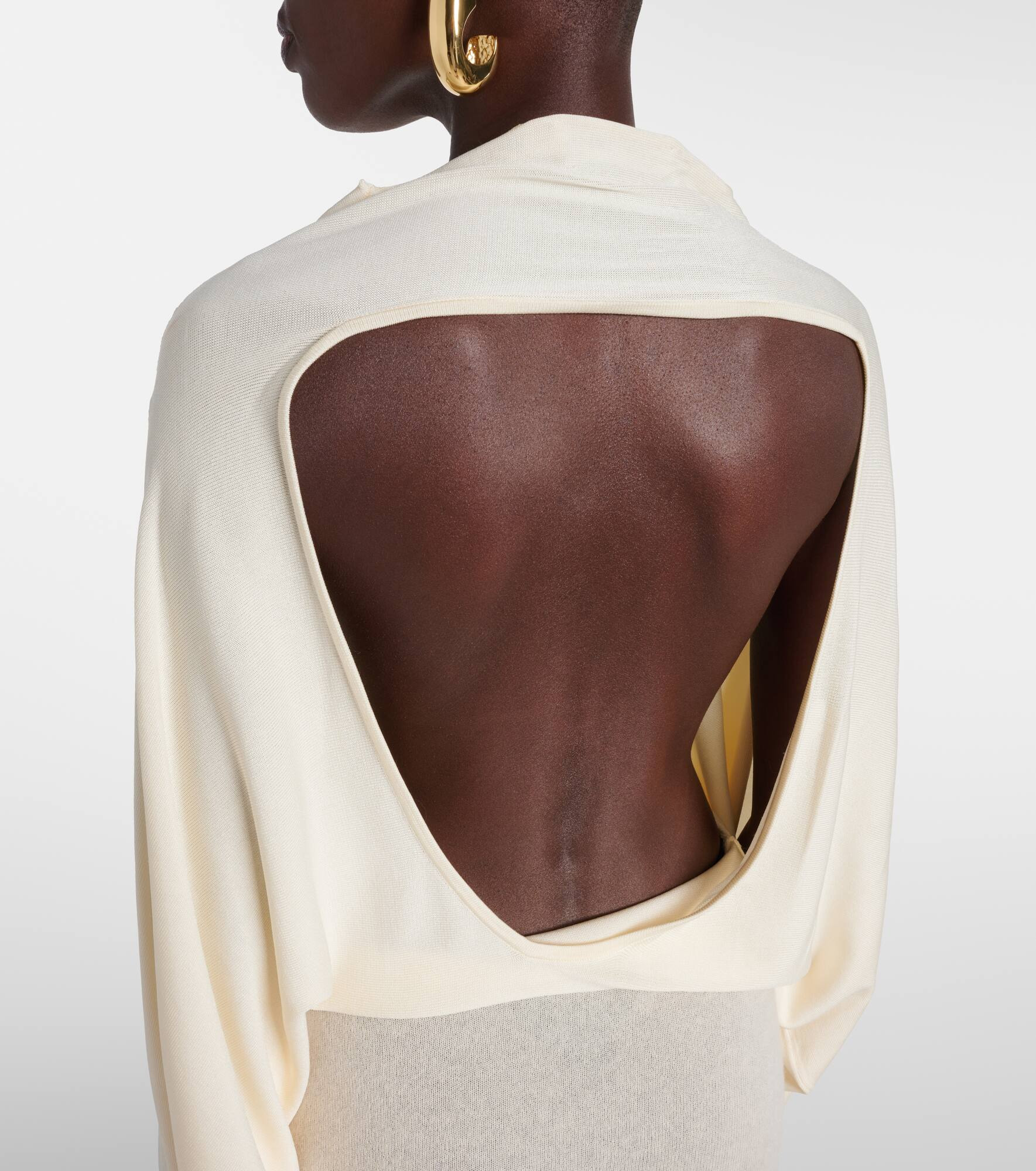 Open-back sheer maxi dress - 8