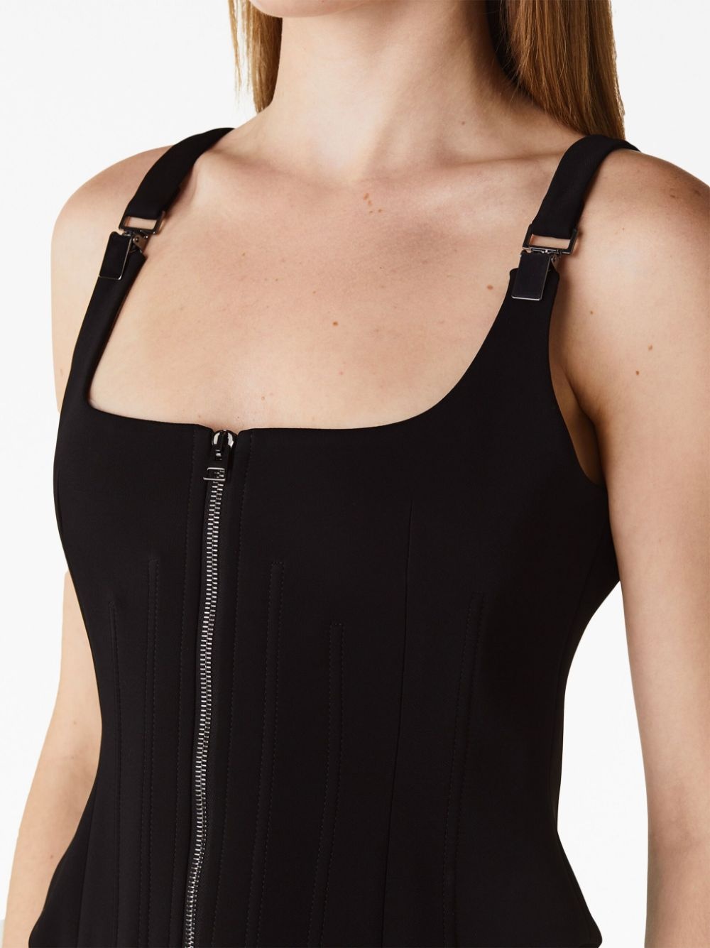 zip-up corset tank top - 4