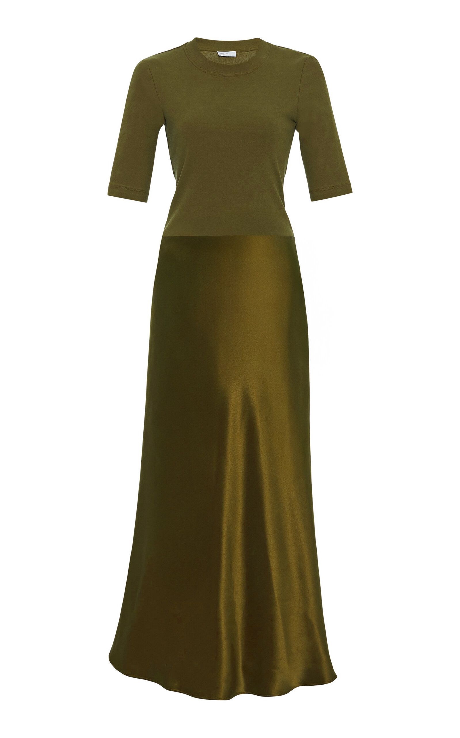 Cotton Jersey T-Shirt Dress olive - 1