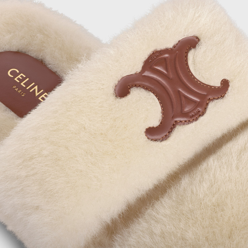 CELINE FUR SLIDES TRIOMPHE in Shearling 5