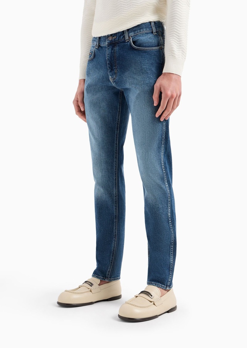 J16 slim-fit, washed denim jeans 2