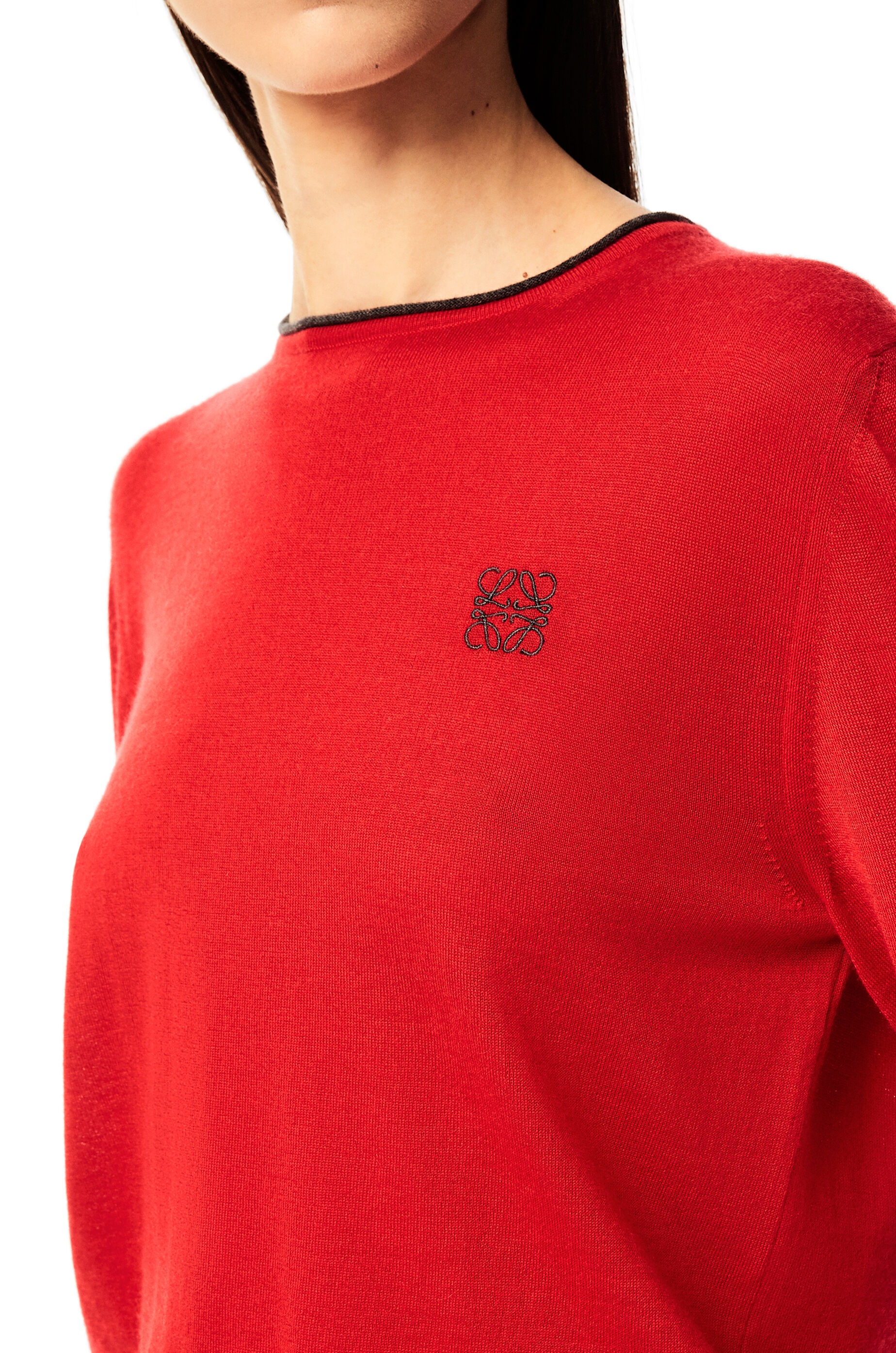 Anagram embroidered crewneck sweater in cashmere - 5