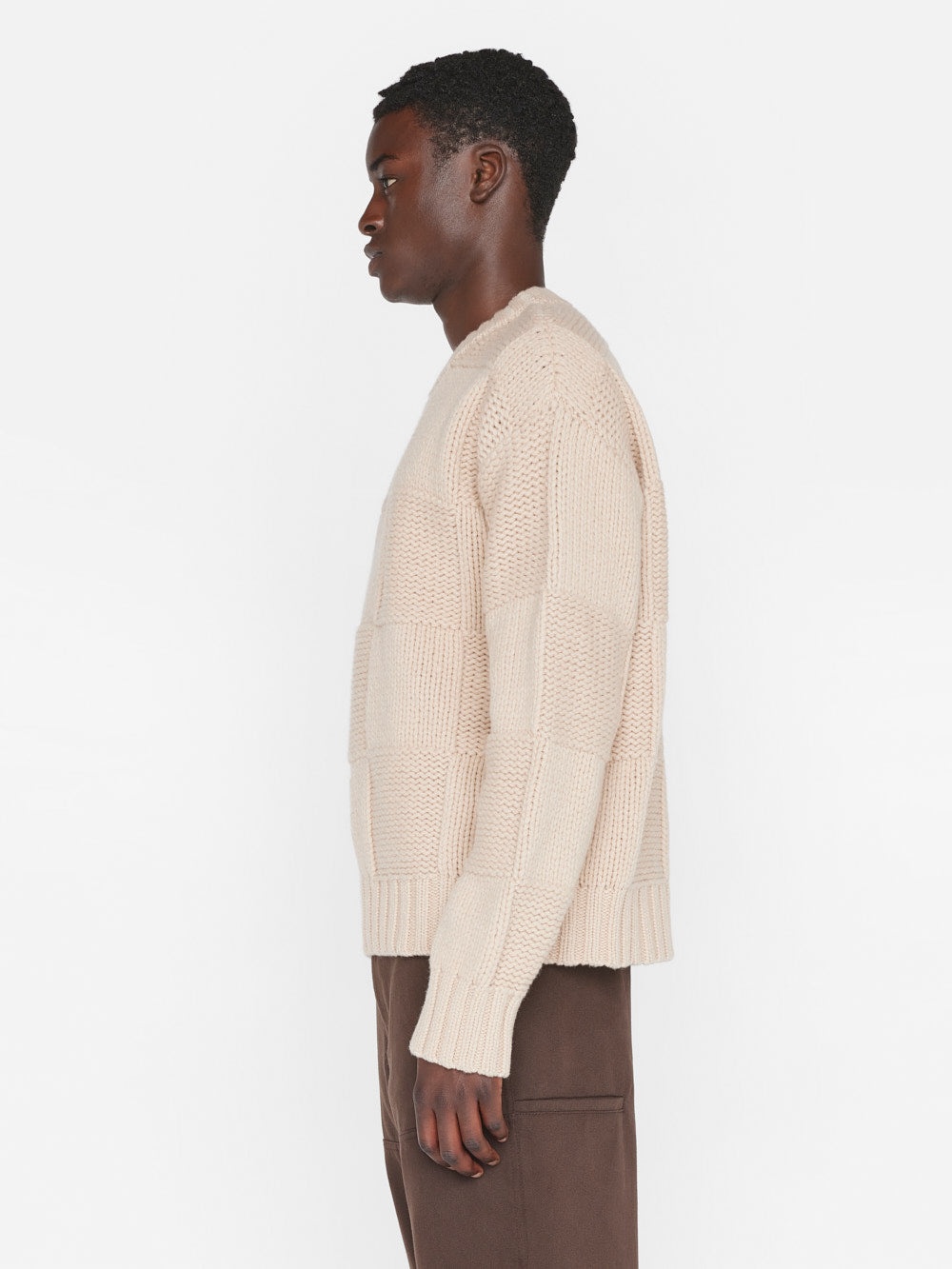 Grid Sweater in Oatmeal - 7