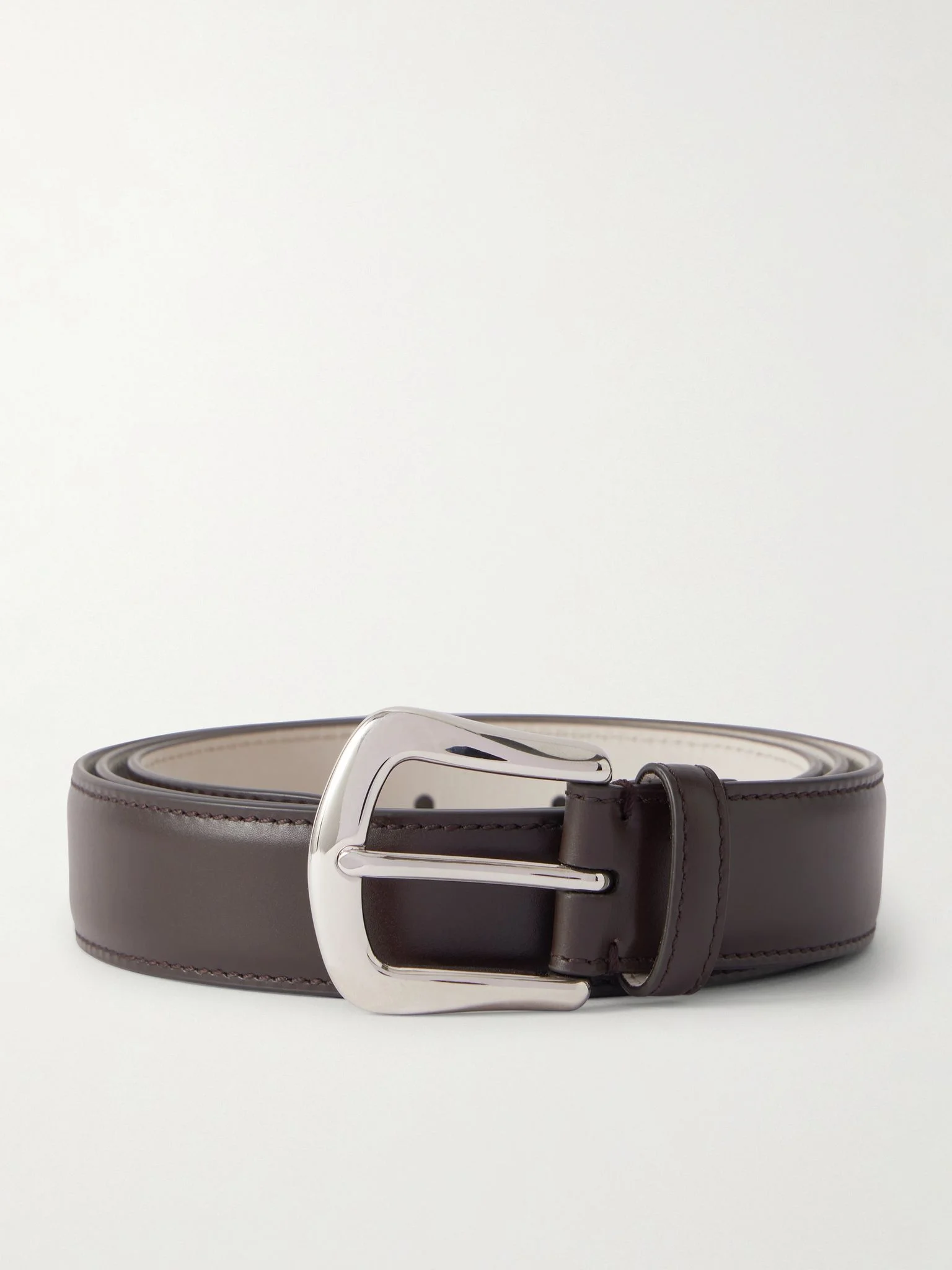 3cm Leather Belt Brown - 1