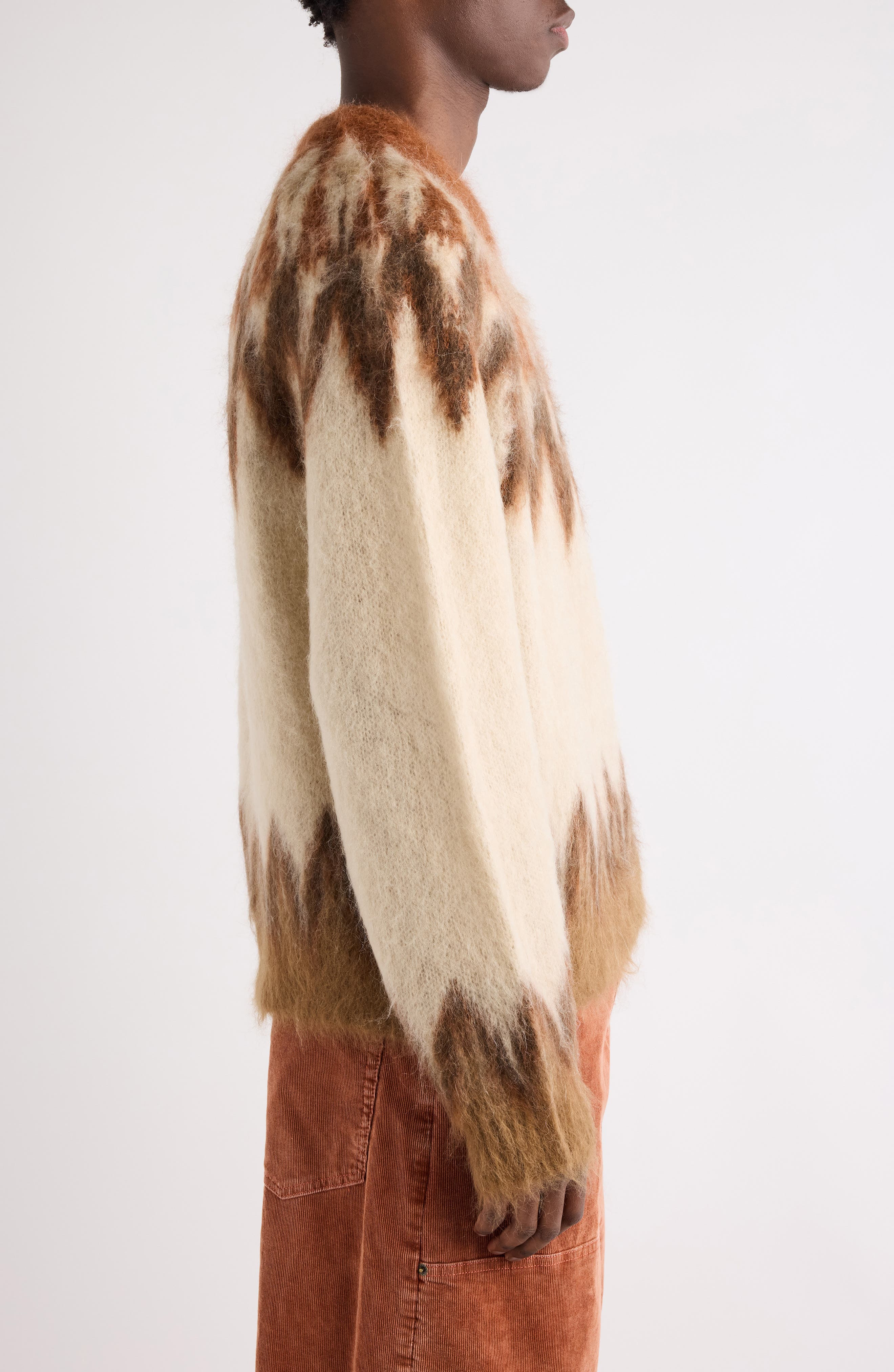 Isabel Marant Nicholas Oversize Fair Isle Mohair Blend Crewneck Sweater in Rust at Nordstrom - 4