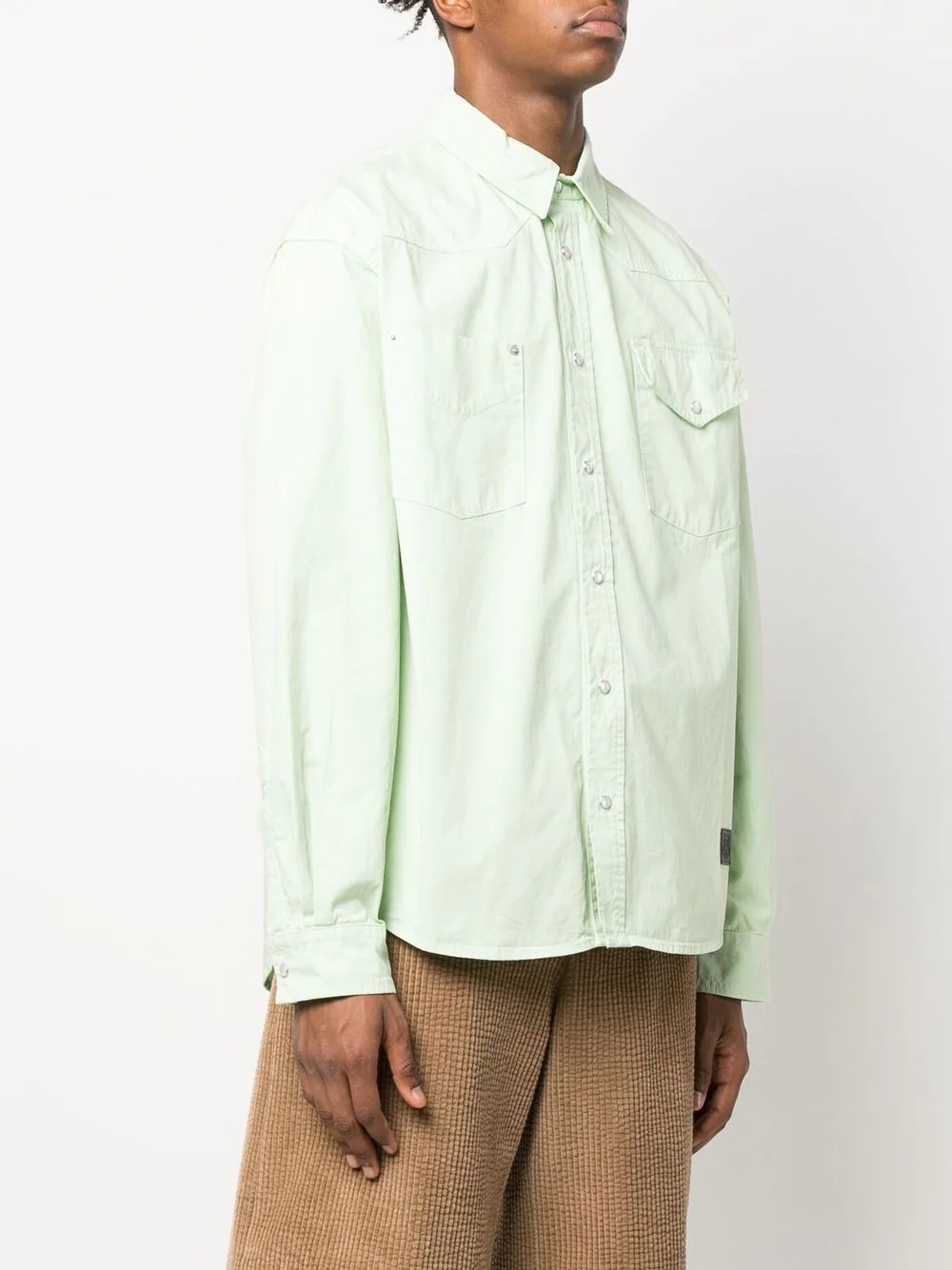 logo-patch cotton shirt - 3