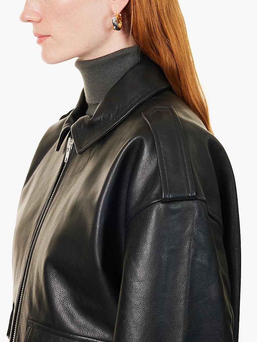 Viper oversized leather jacket - 5