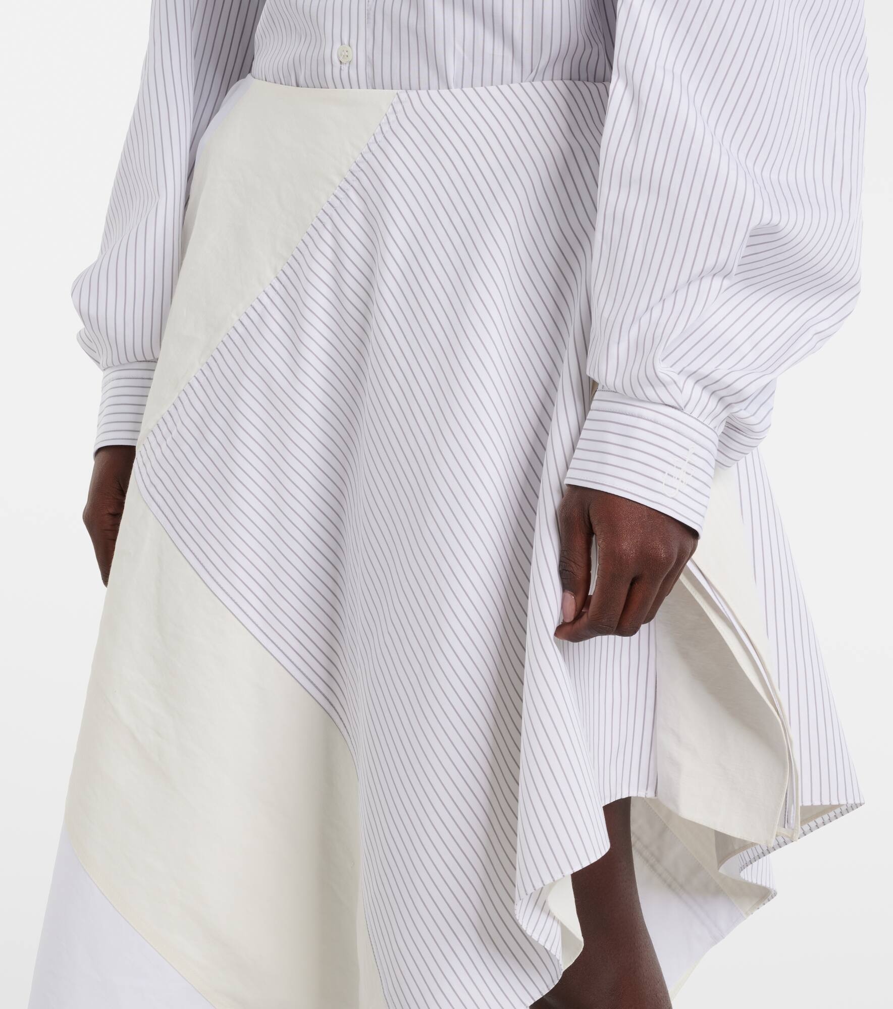 Patchwork cotton midi skirt - 4