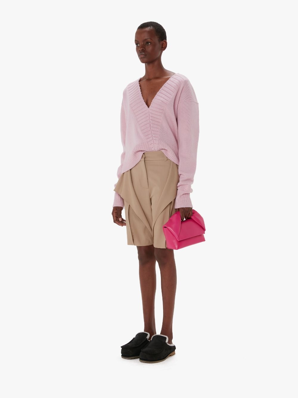 DRAPED TIE-FRONT SWEATER - 4