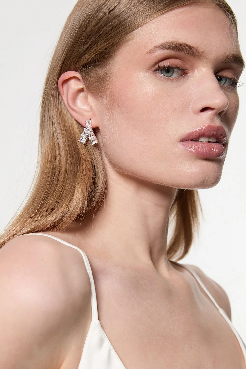 Diamante Detail Stud Earrings - 1