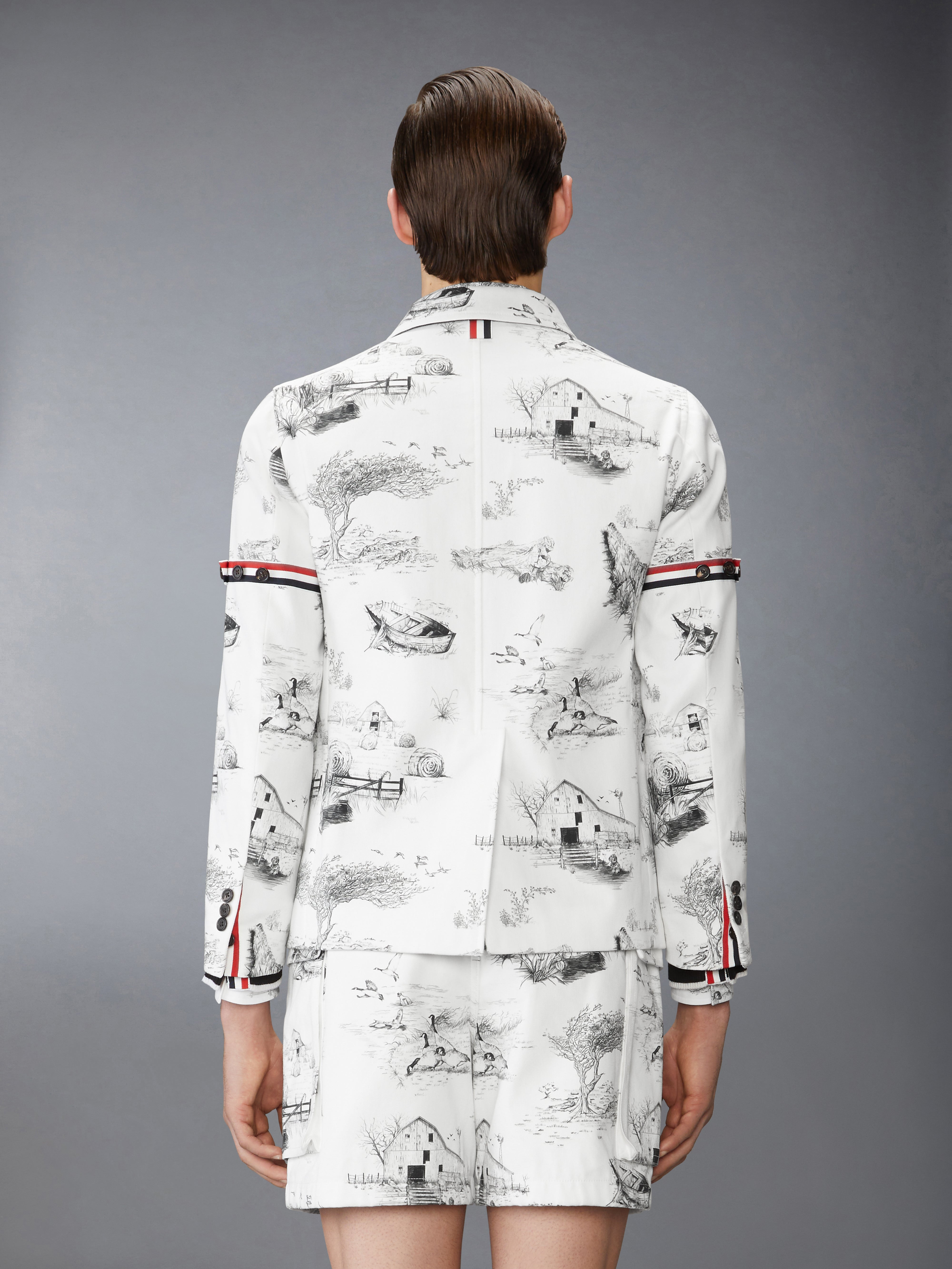 SCENIC TOILE COTTON CANVAS UNCONSTRUCTED SPORTCOAT - 3