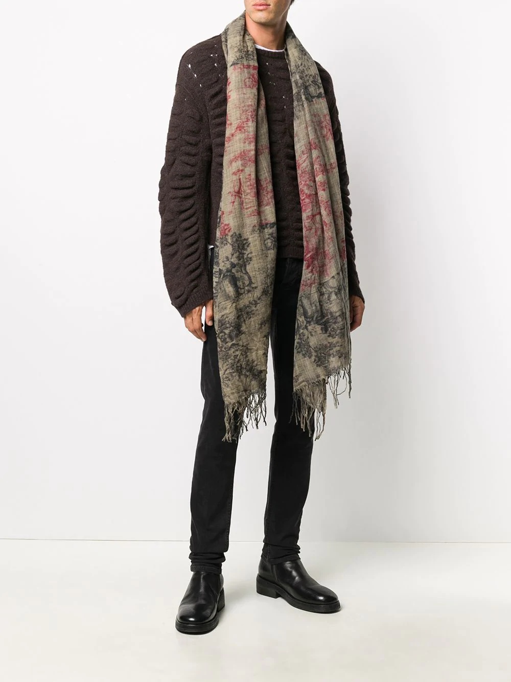 graphic print scarf - 2