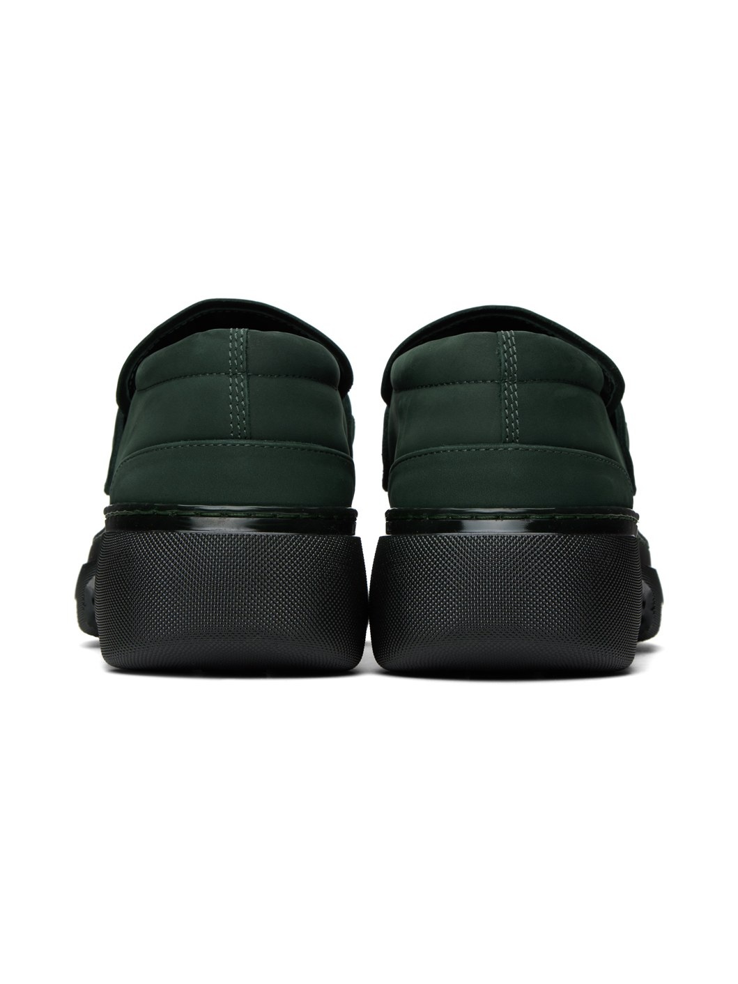 Green Nubuck Creeper Clamp Loafers - 2