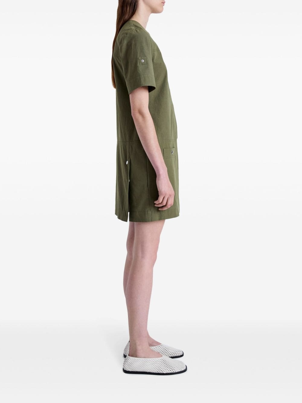 short-sleeve cotton mini dress - 3