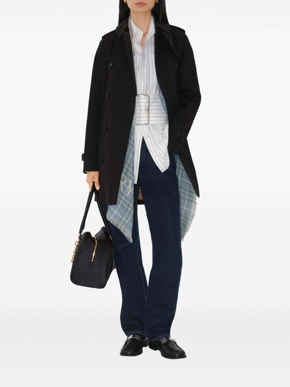 belted double-breasted trench coat - 2