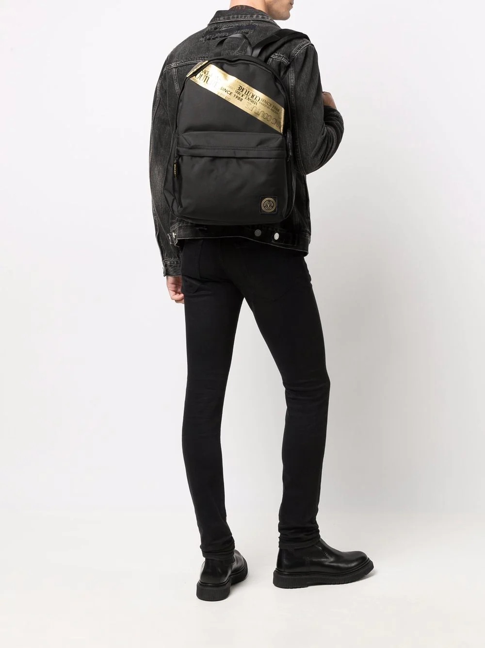 logo-print zipped backpack - 2