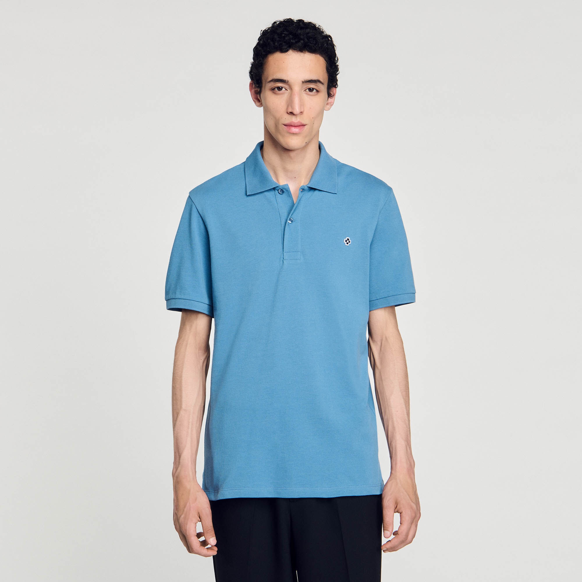 POLO SHIRT WITH SQUARE CROSS PATCH - 5