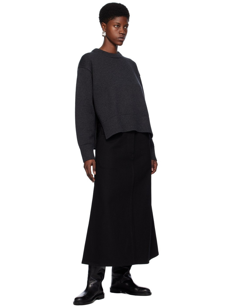 Studio Nicholson Black A-Line Denim Maxi Skirt outlook